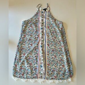 As you wish Floral Halter Dress with Lace Hem